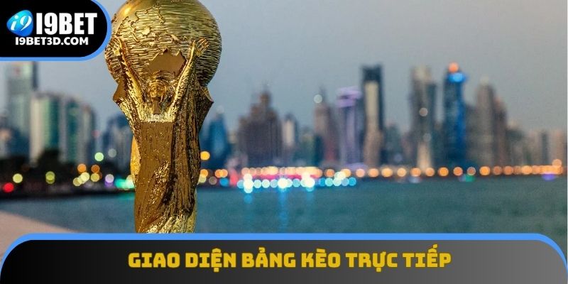 Giao diện bảng kèo trực tiếp tại chuyên mục thể thao I9BET